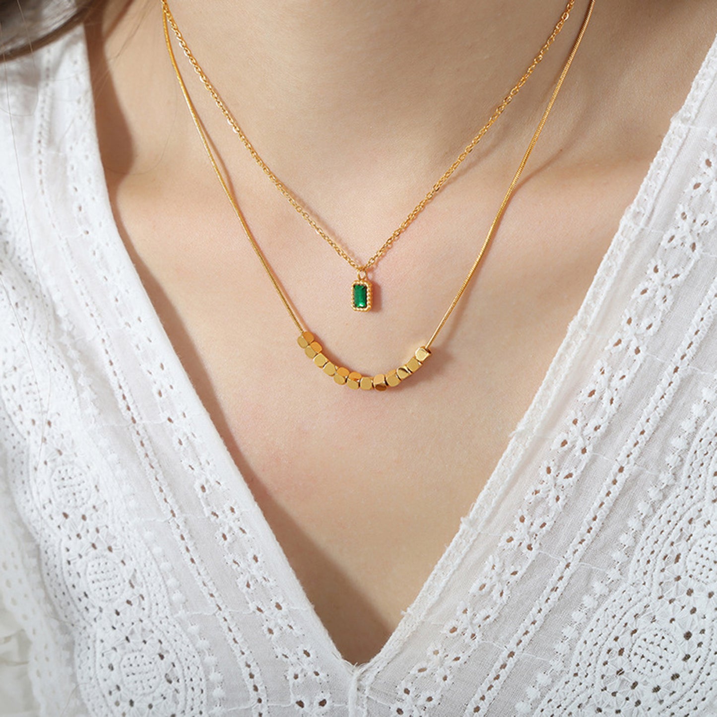 18K Gold Double-Layered Necklace
