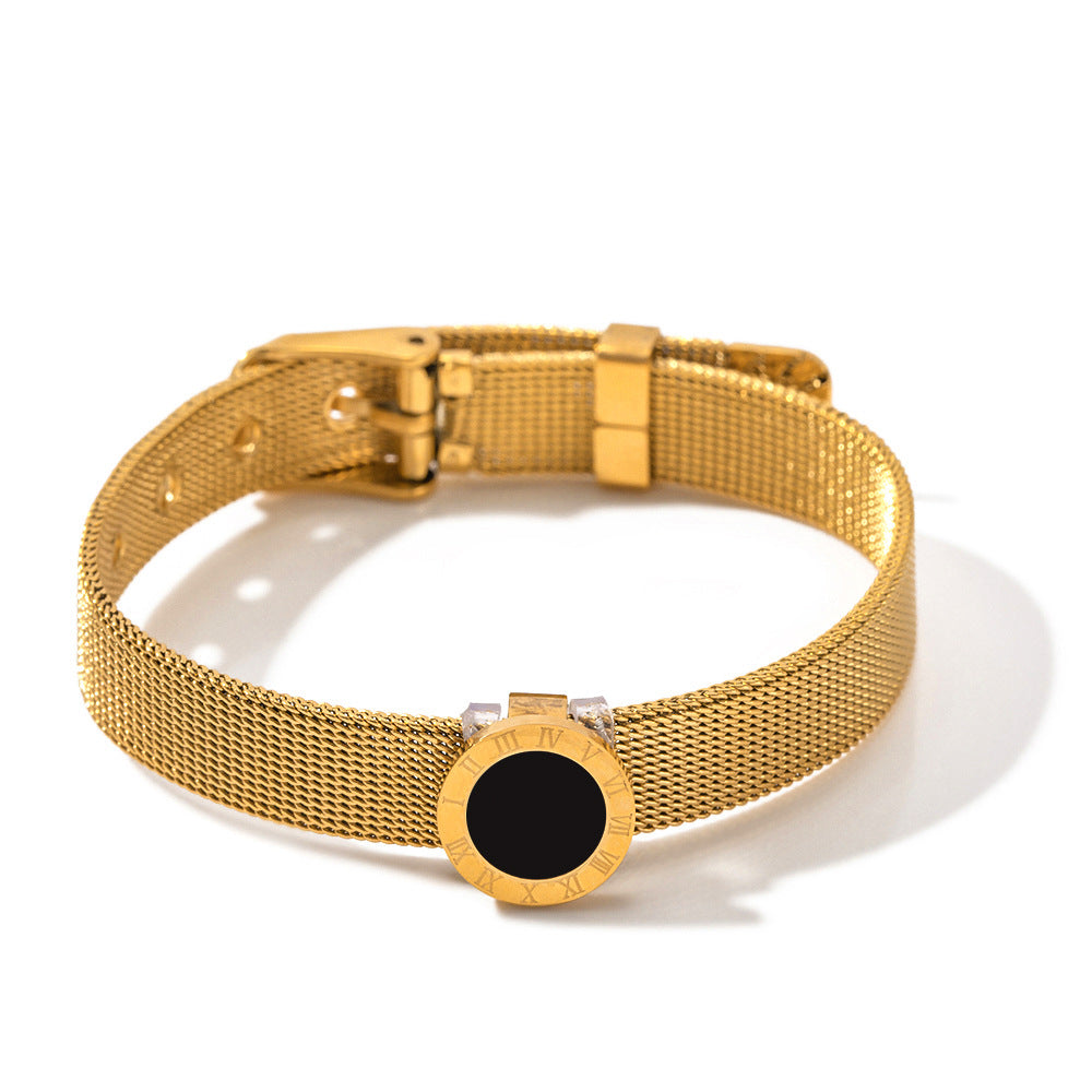 18K Gold Retro Black Gemstone Bracelet