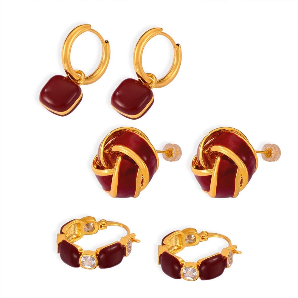 18K Gold Earrings with Gemstone