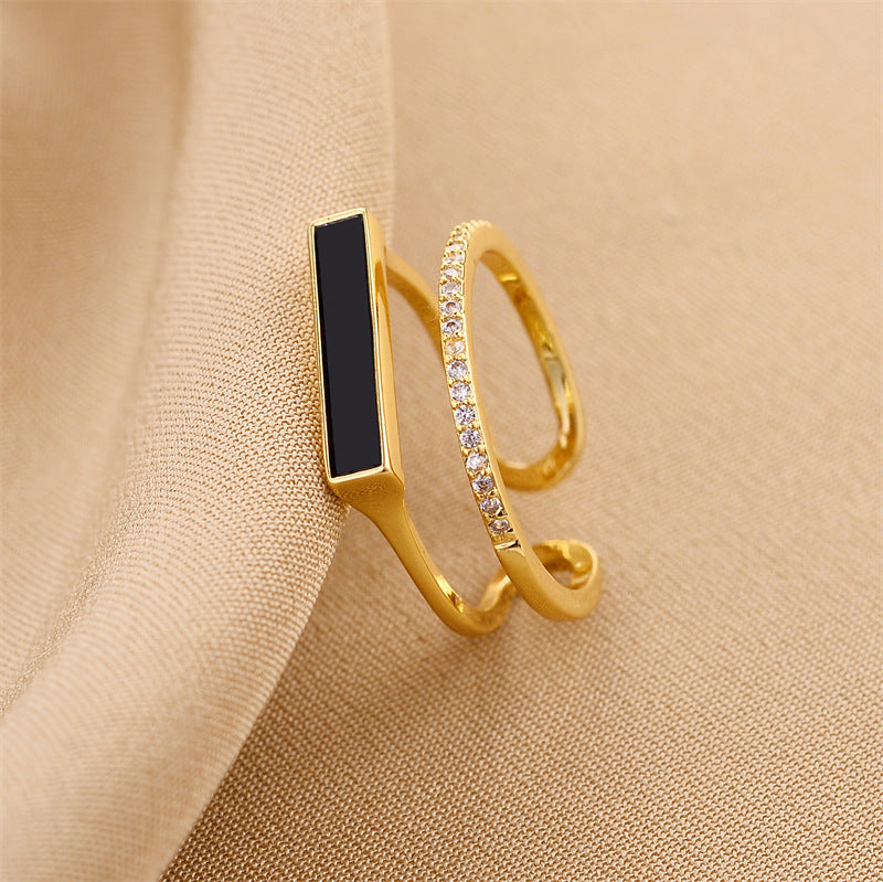 Open Diamond Gold Ring