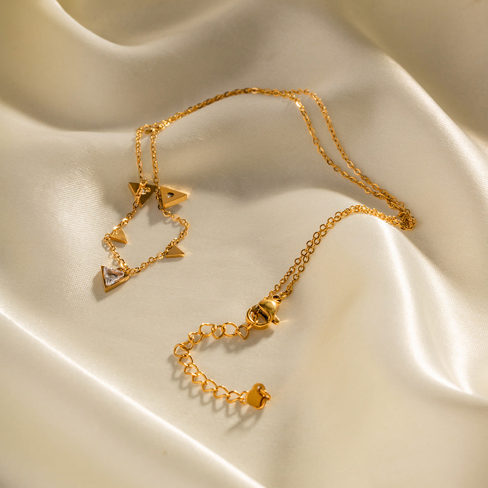 18K Gold Triangle Necklace