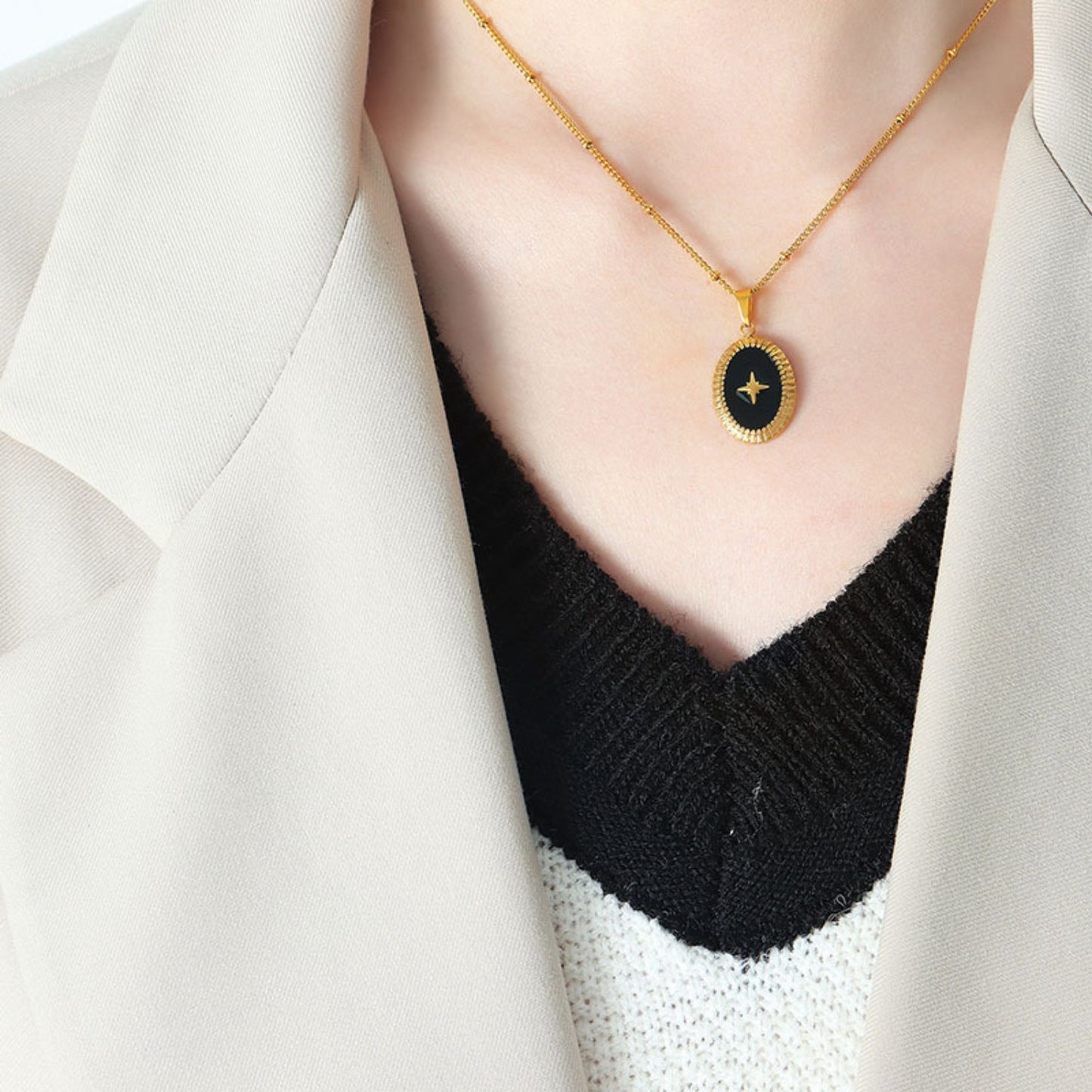 Gold Oval Necklace