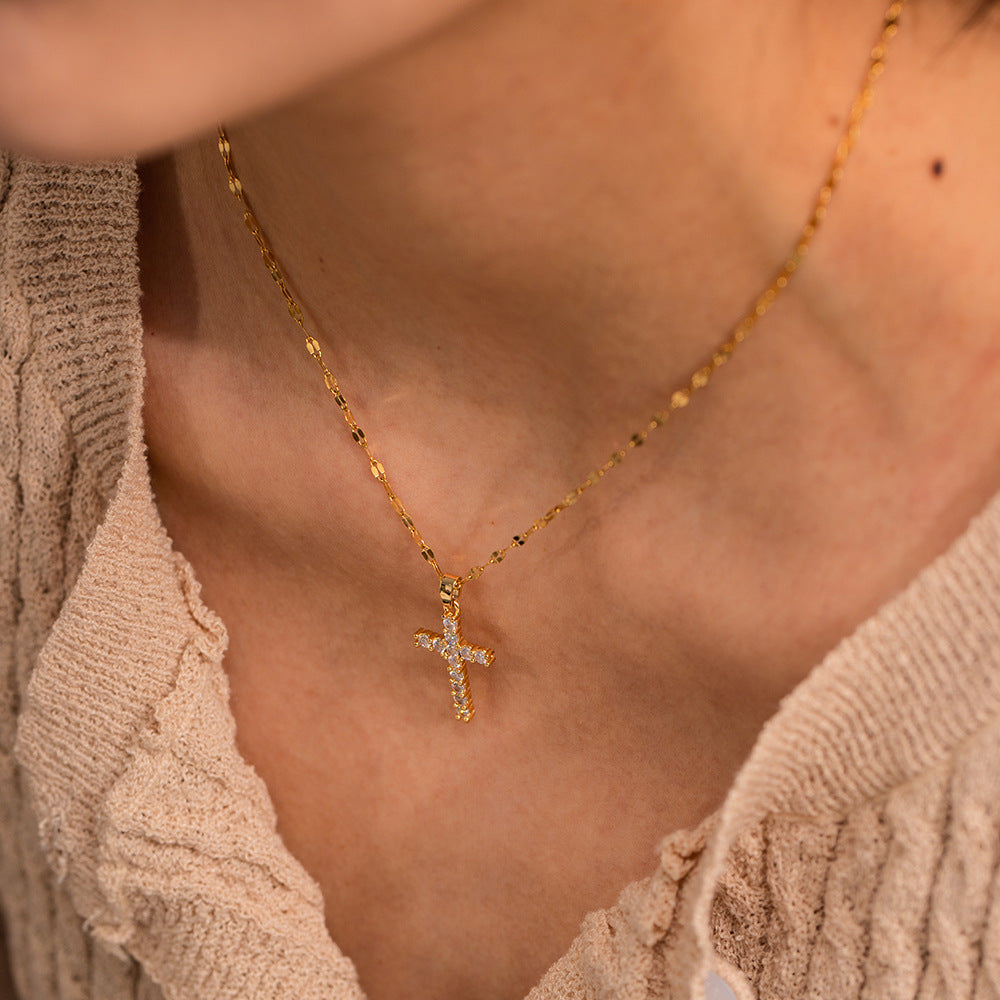 18K Gold Versatile Cross Necklace