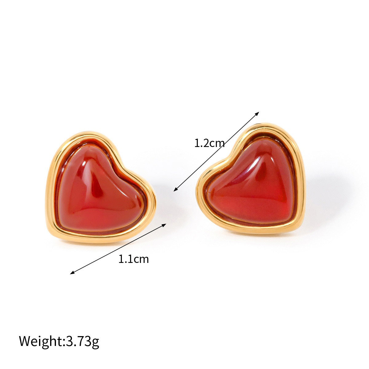 18k gold red gemstone earrings