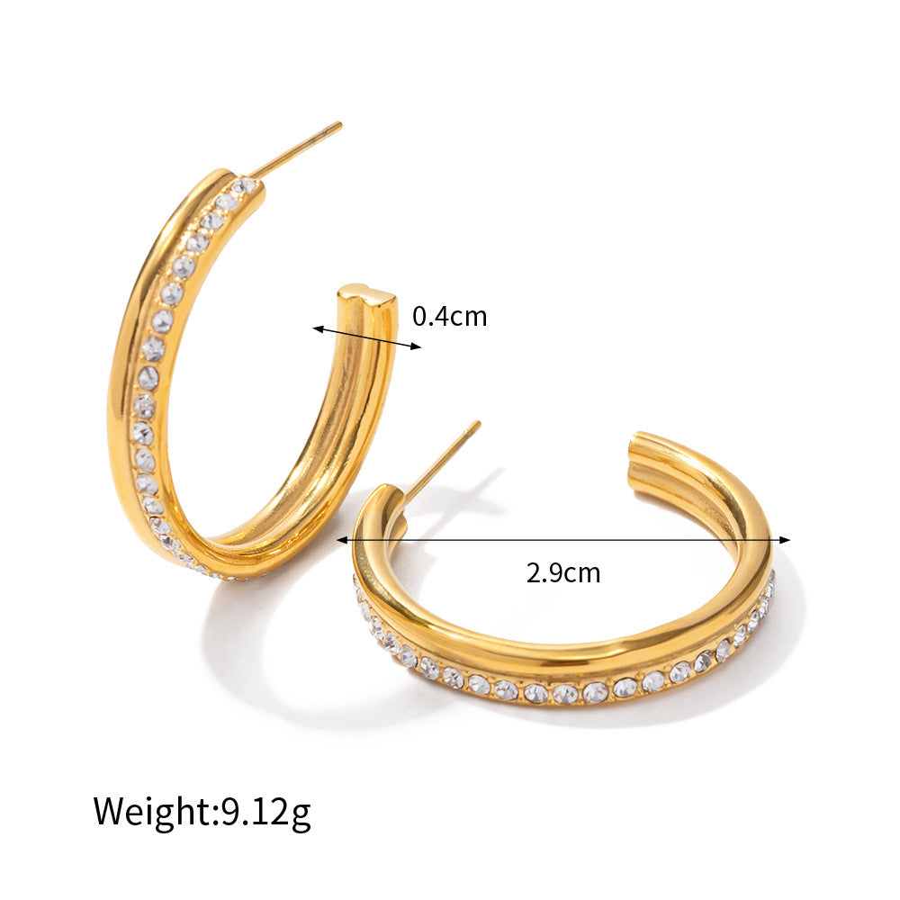 18K Gold Dazzling Hoop Earrings with Diamonds