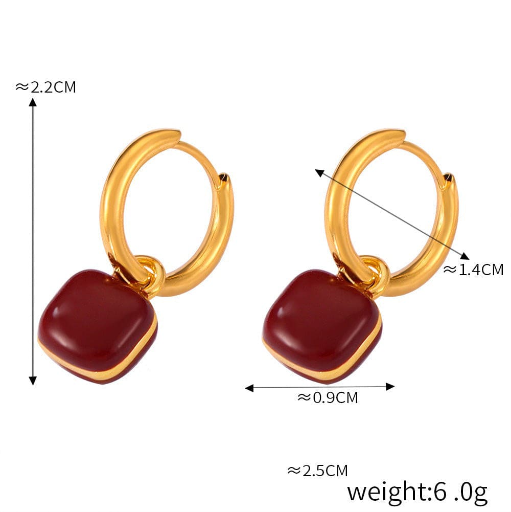 18K Gold Earrings with Gemstone