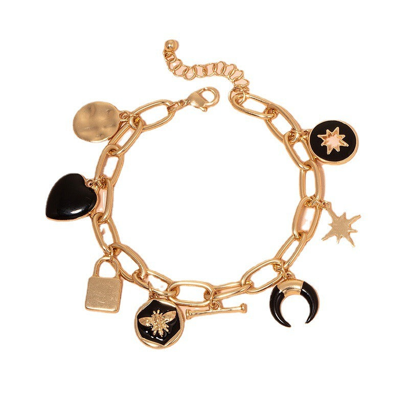 Heart-shaped Small Lock Disc Bracelet