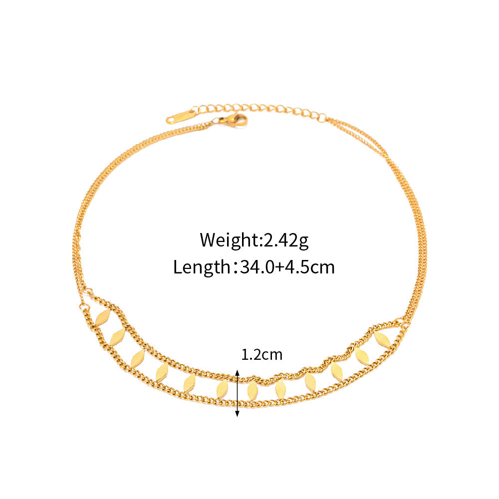 18K Gold Double Layer Versatile Necklace