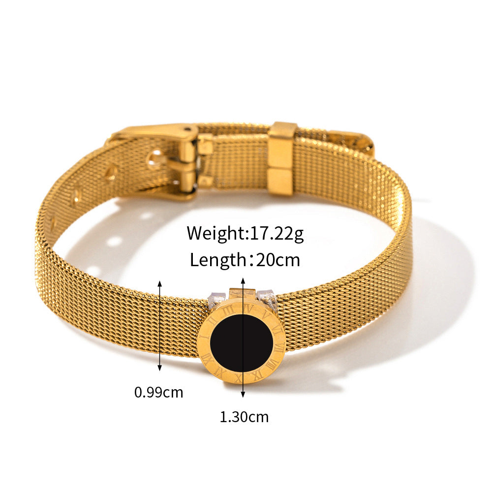 18K Gold Retro Black Gemstone Bracelet