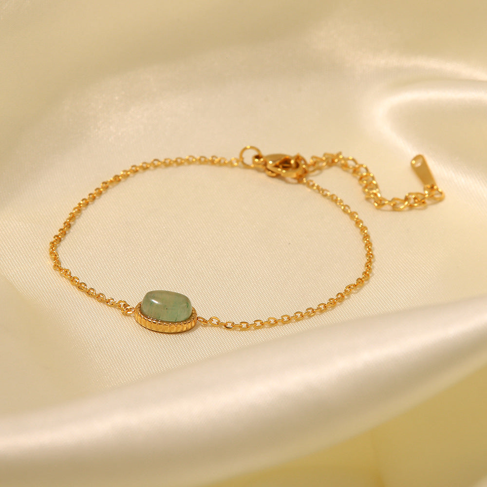 Natural Green Stone Bracelet