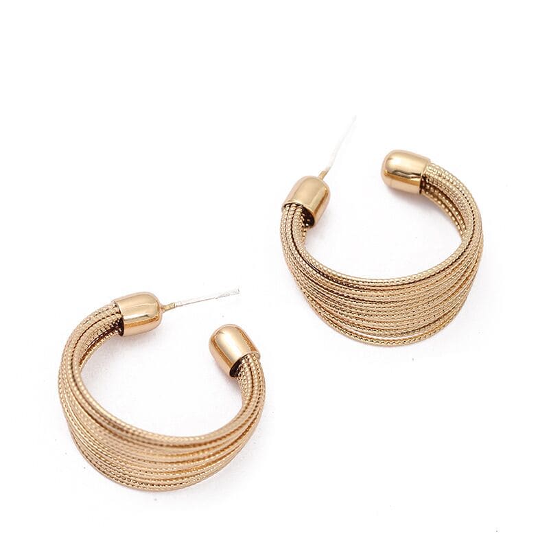 C-Shaped Brushed Earrings