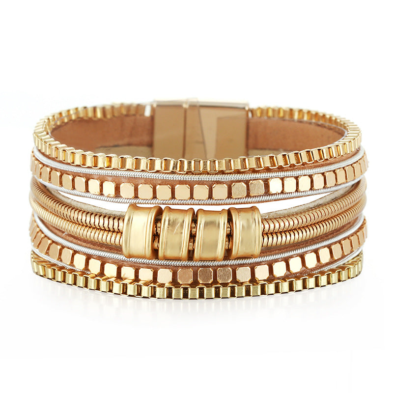 Multi-Layer Wide-Brimmed Bracelet