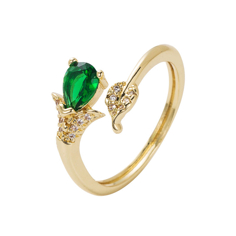 Green Gold Open Ring