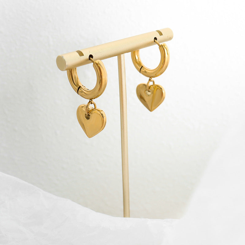 18K Gold Noble Heart Earrings