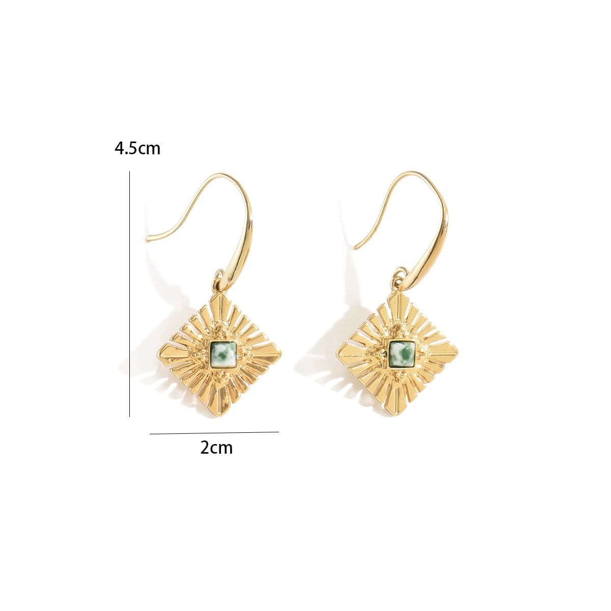 Gold Sunburst Drop Earrings