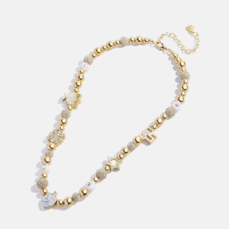 Rhinestone 14K Gold-Beaded Necklace