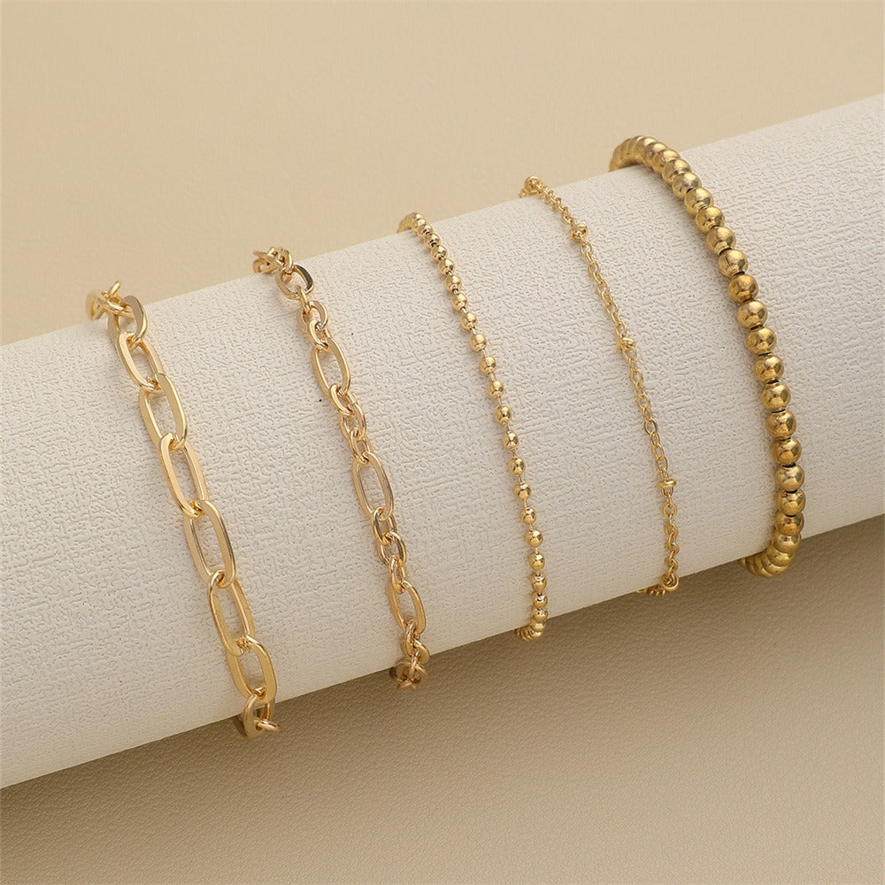 5 Piece Gold Bracelet Set