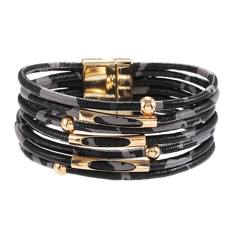 Leopard Print Leather Bracelet