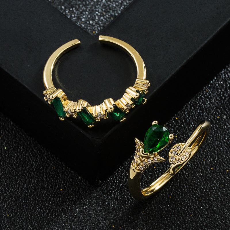 Green Gold Open Ring