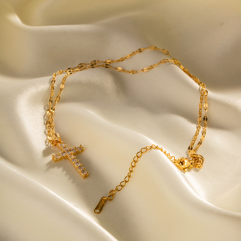 18K Gold Versatile Cross Necklace