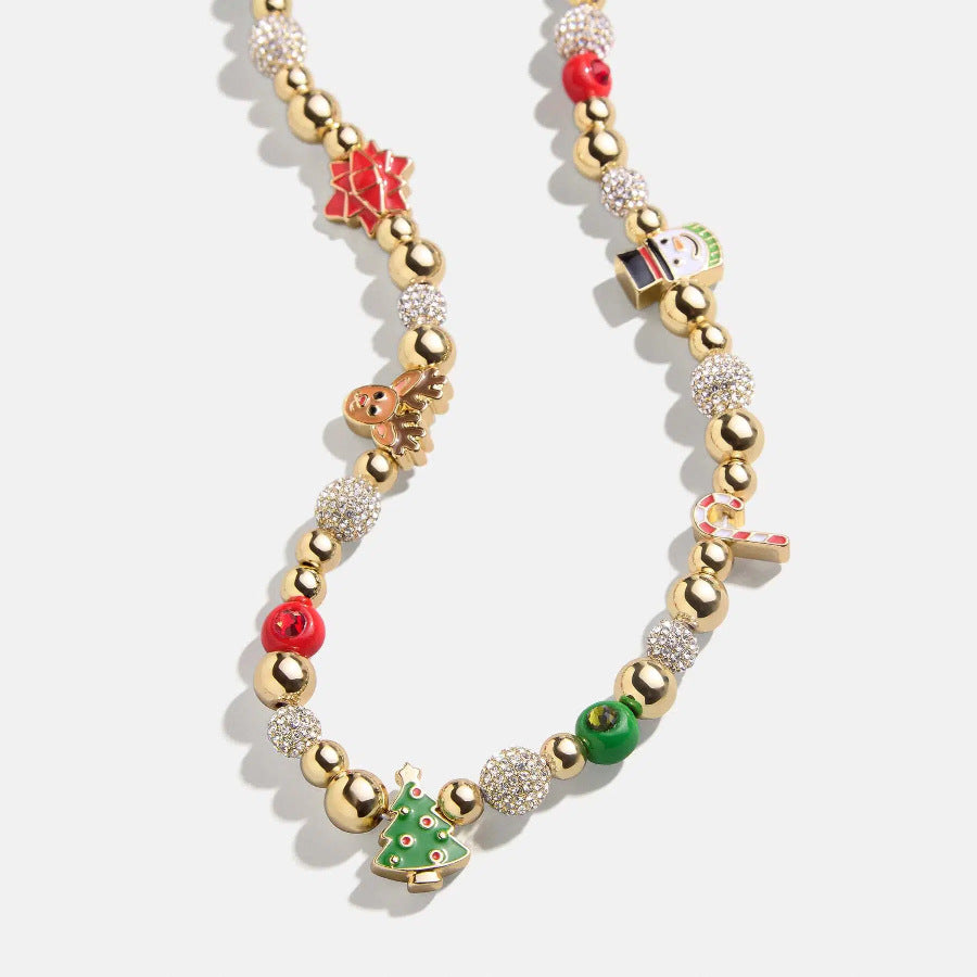 Rhinestone 14K Gold-Beaded Necklace