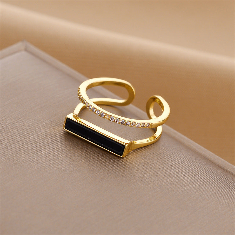 Open Diamond Gold Ring