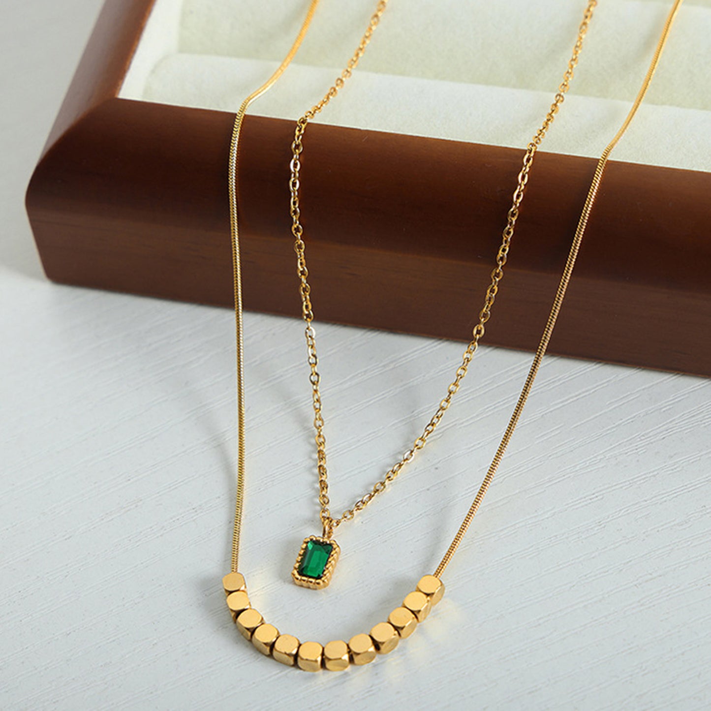 18K Gold Double-Layered Necklace