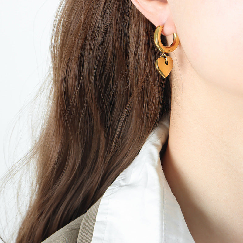 18K Gold Noble Heart Earrings