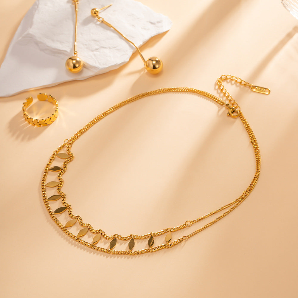 18K Gold Double Layer Versatile Necklace