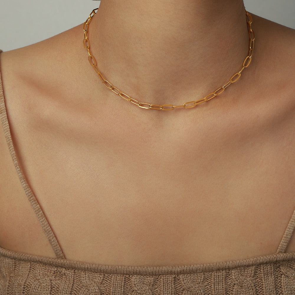 18K gold Elegant Stacked Necklace With Gemstone