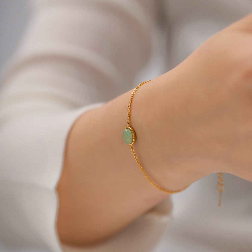 Natural Green Stone Bracelet