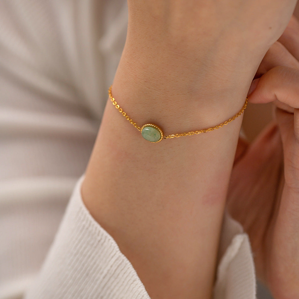 Natural Green Stone Bracelet