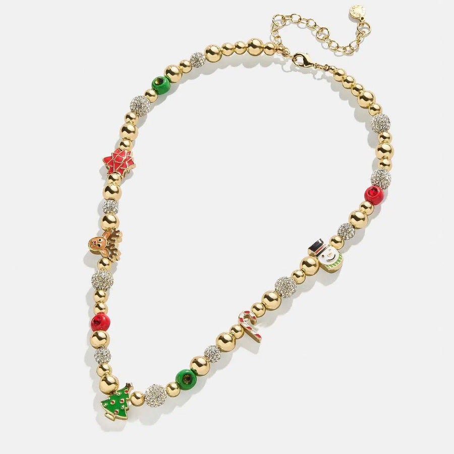 Rhinestone 14K Gold-Beaded Necklace