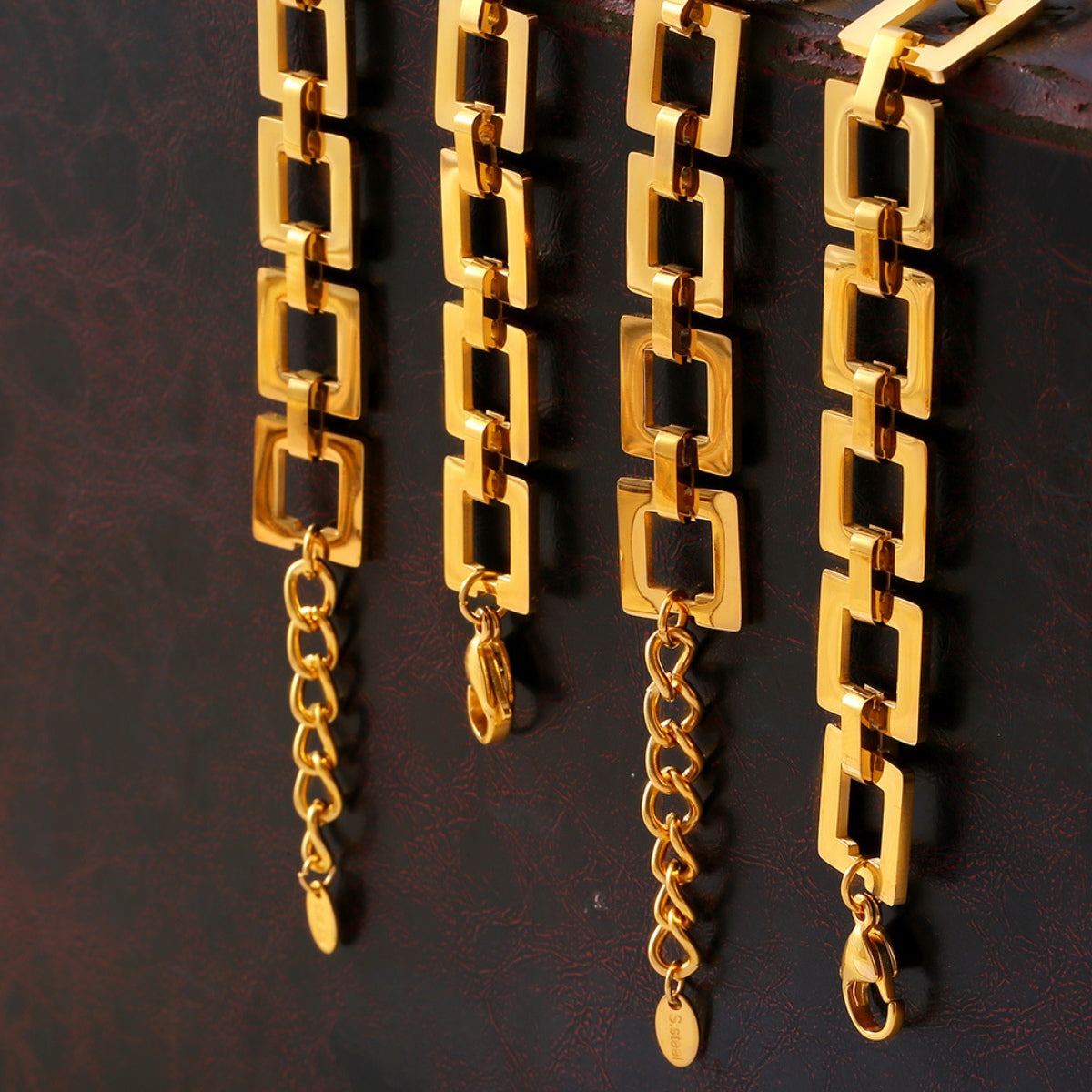 Gold Hollow Square Bracelet