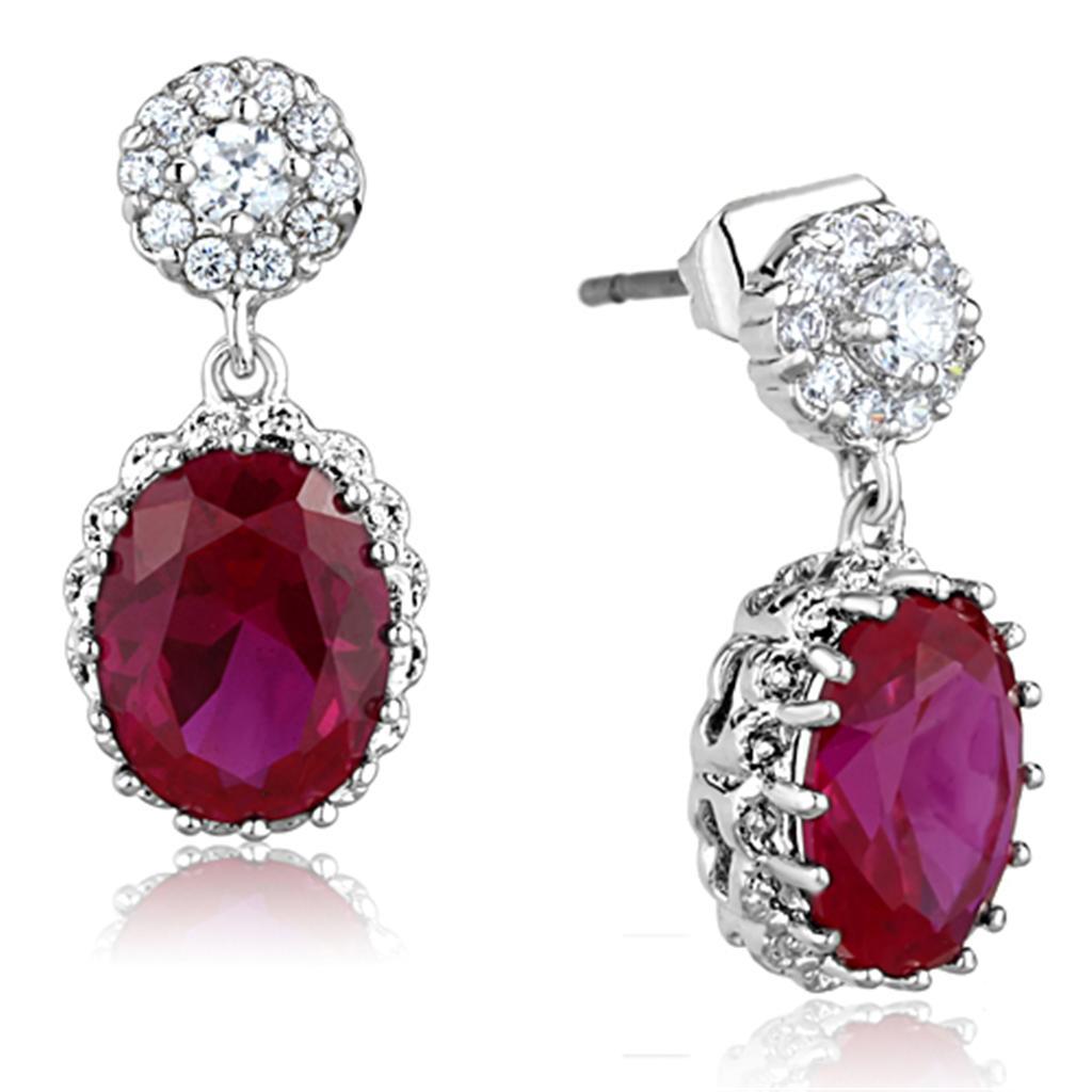 Ruby Red Diamond Earrings