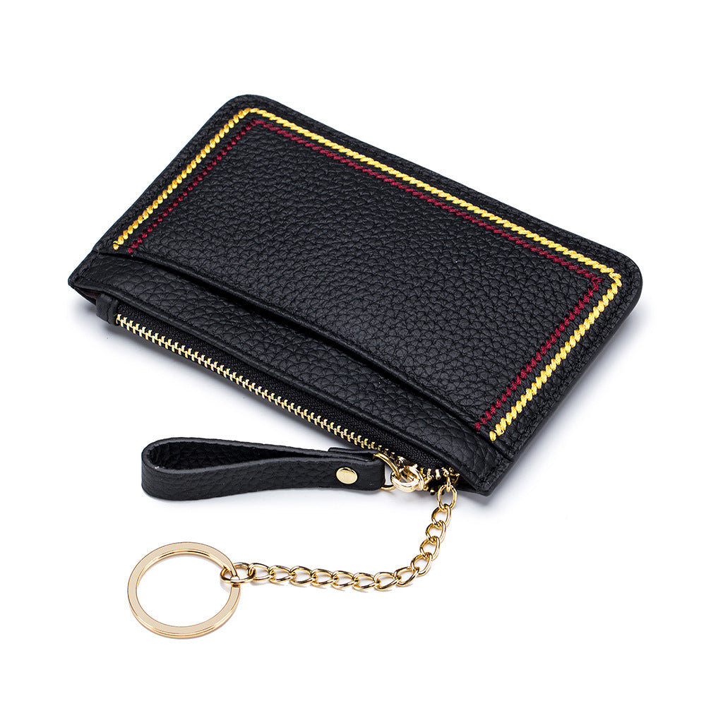 Mini Ultra-thin Genuine Leather Keychains