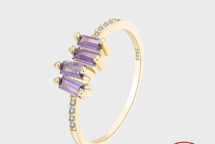 Baguette Amethyst Rings