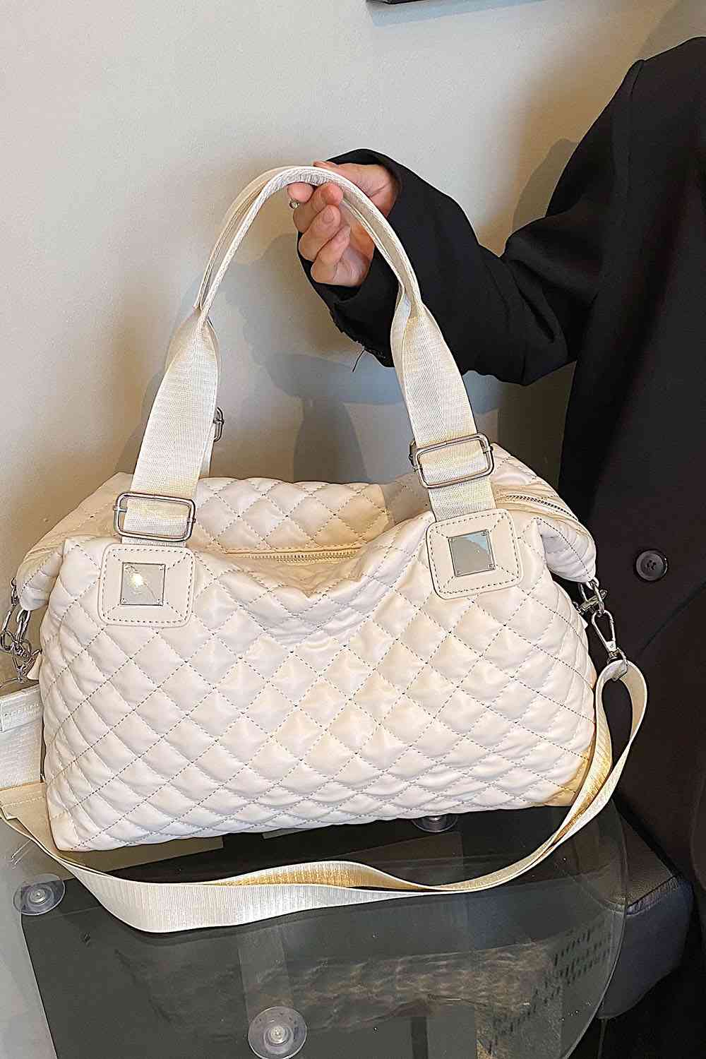 Block Broad Leather Handbag