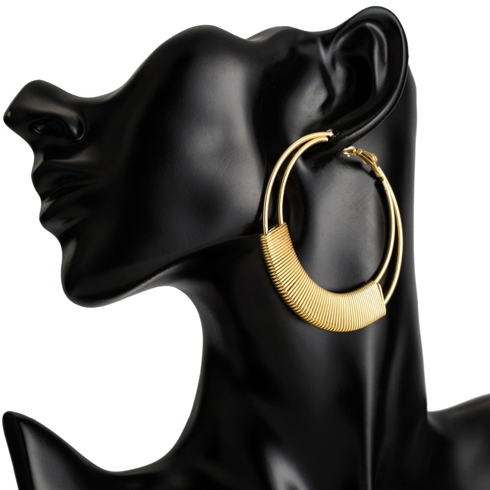 Big Gold Hoops Earrings