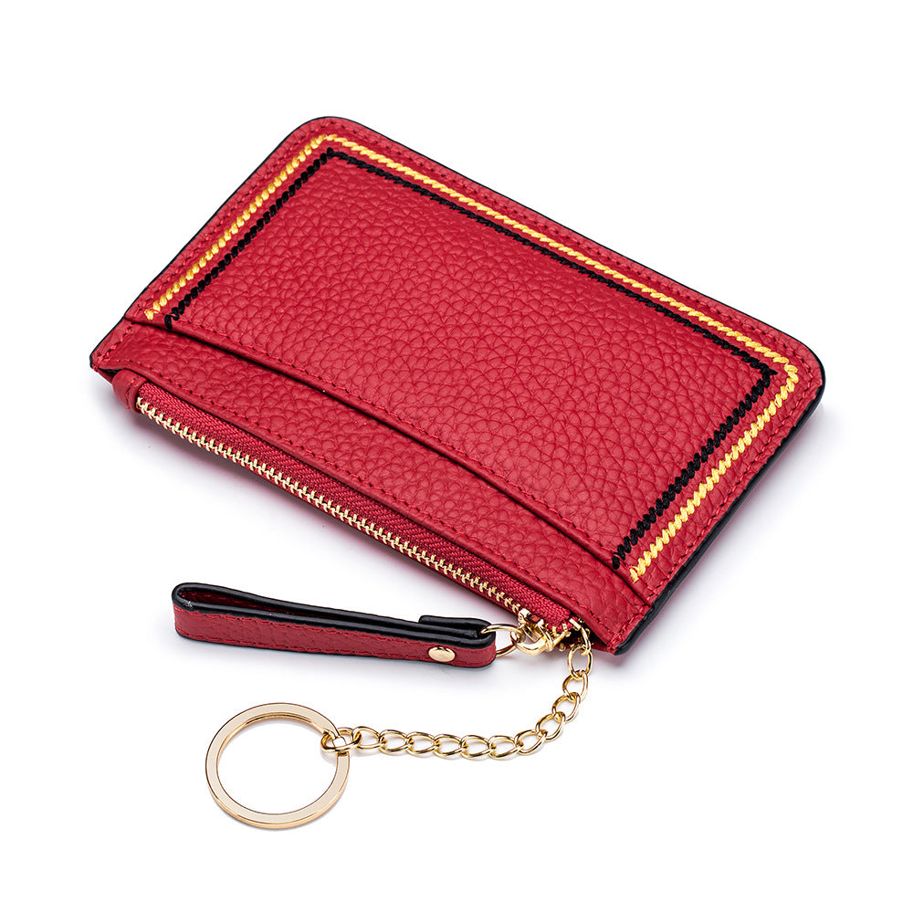 Mini Ultra-thin Genuine Leather Keychains