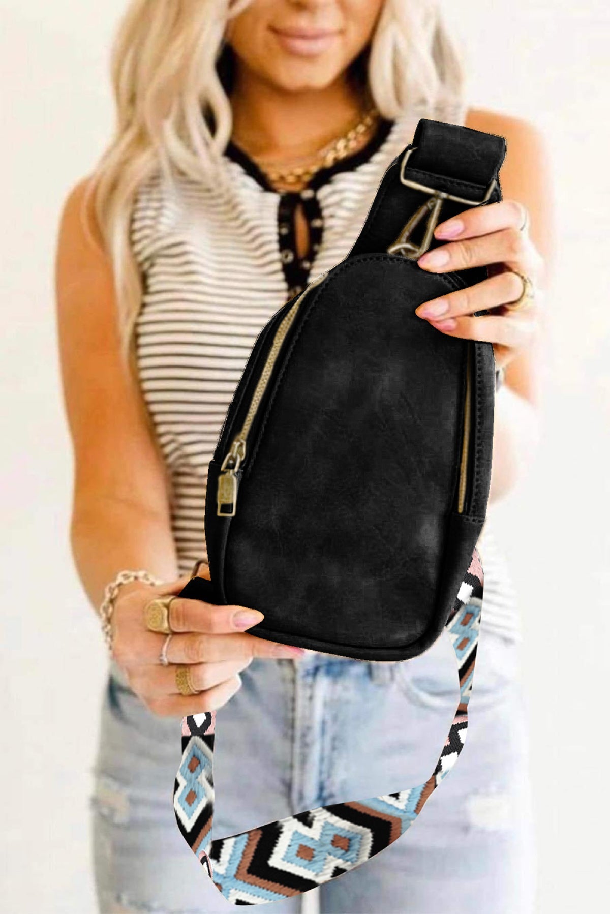 Leather Zipped Crossbody Bag