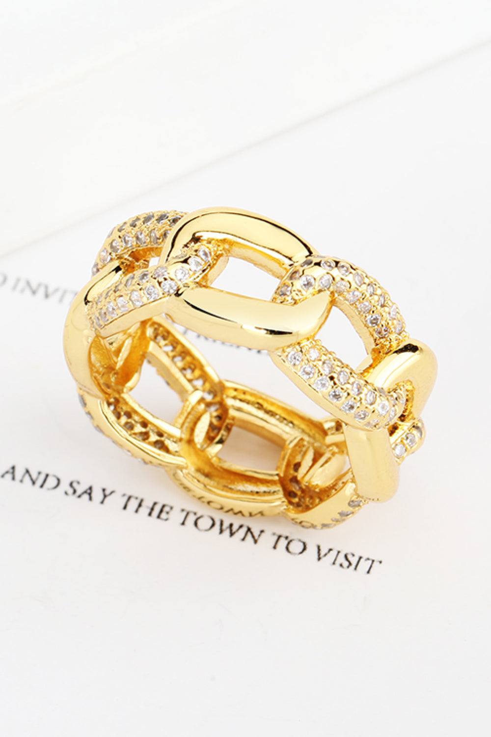 18K Gold Rhinestone Ring