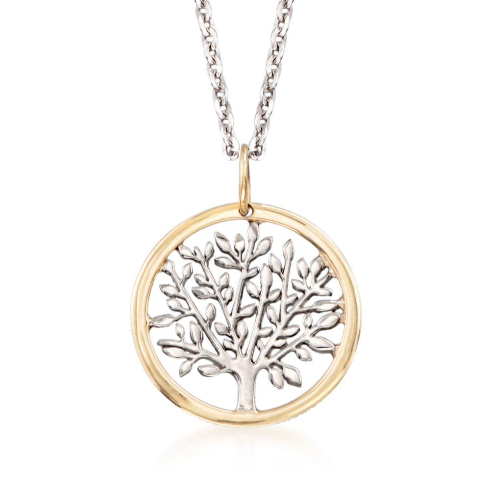 Gold Edge Praying to the Tree of Life Necklace in 18K Gold Plated