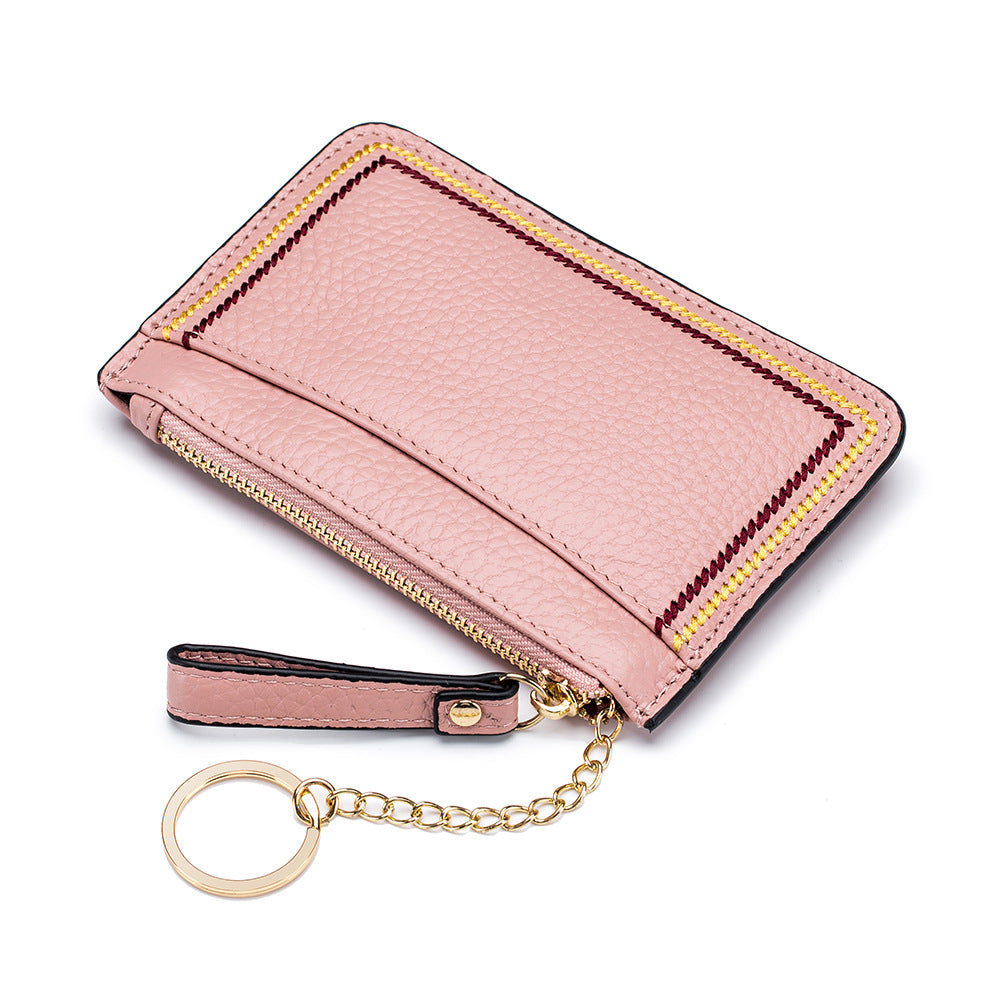 Mini Ultra-thin Genuine Leather Keychains