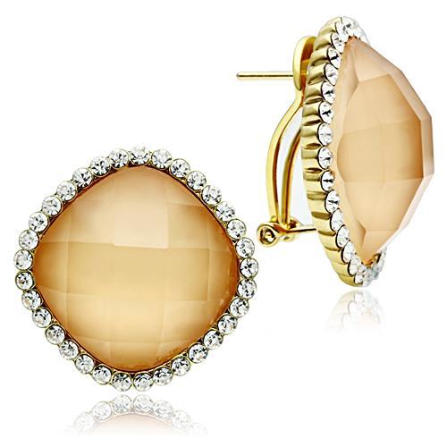Bronze Earrings With Diamond Stone
