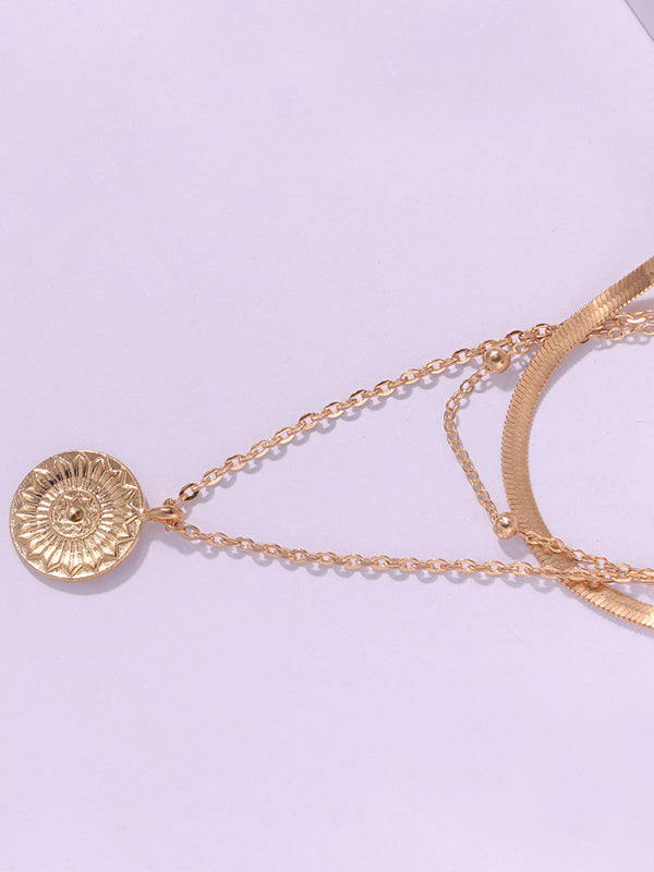 18k Gold Multi-Layer Round Necklace