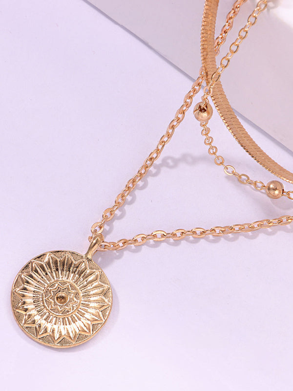 18k Gold Multi-Layer Round Necklace