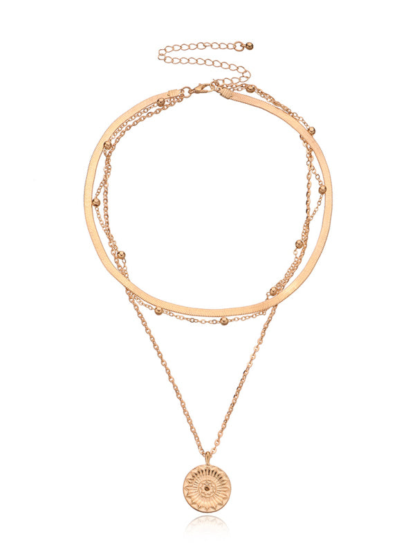 18k Gold Multi-Layer Round Necklace