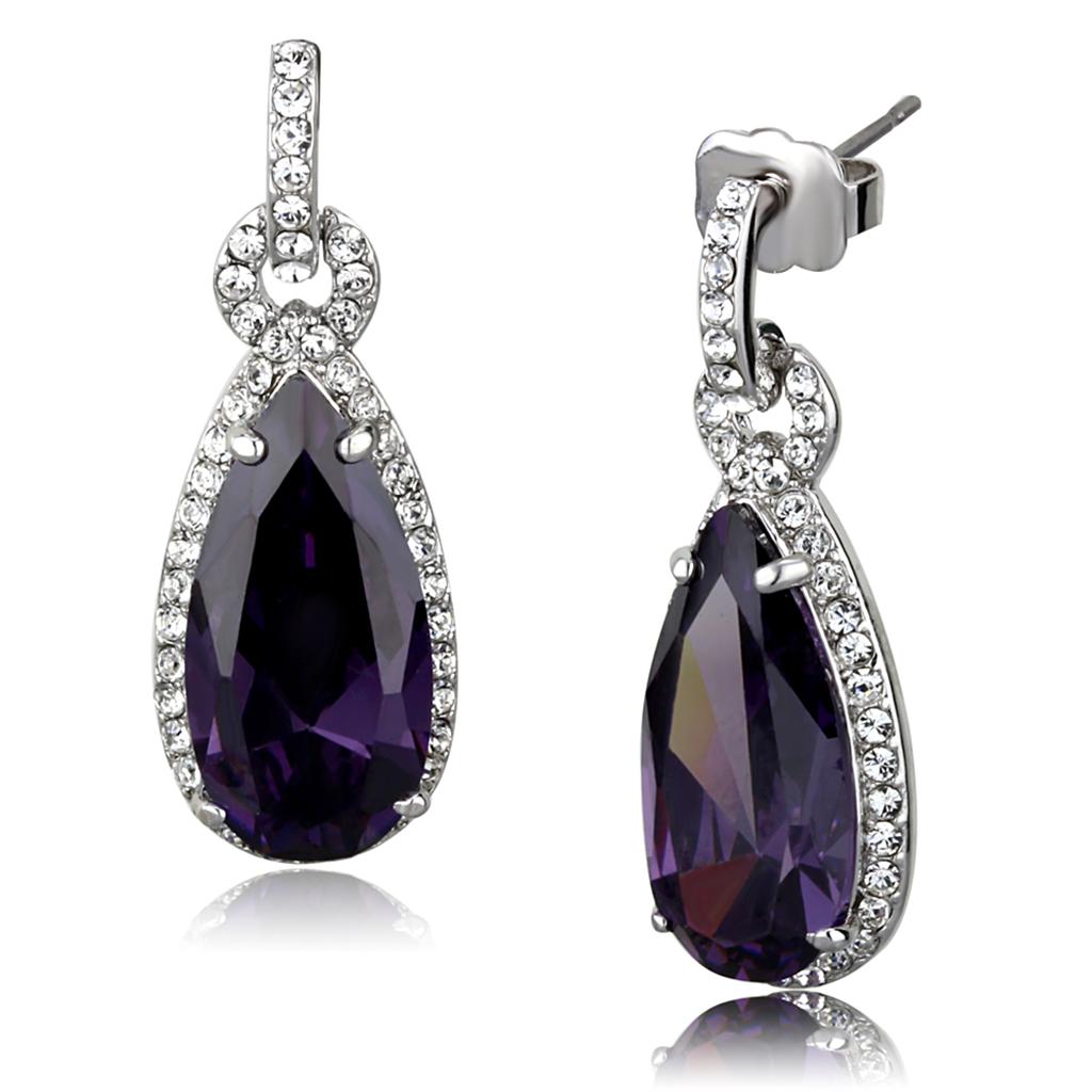 Amethyst Diamond Earrings