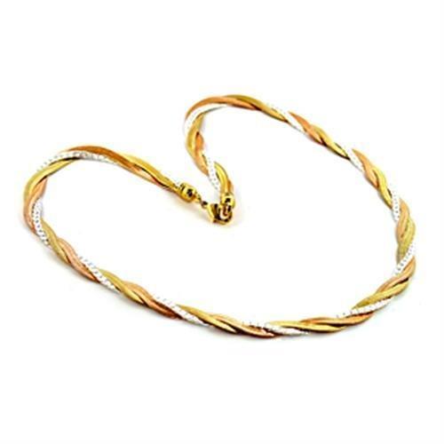 White and Gold Necklace with No Stone
